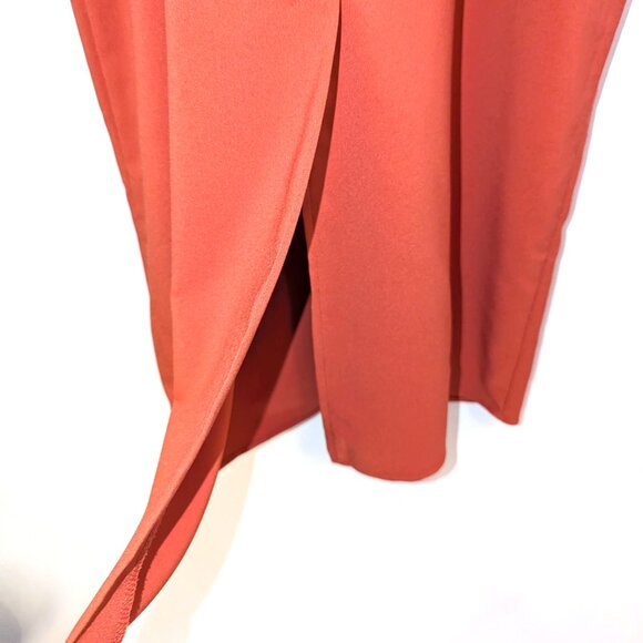 Abercrombie & Fitch | Silm Cutout Midi Dress Rust Orange Red	| Size Medium - Picture 9 of 12